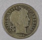 1903-P "Liberty Head Barber" One-Dime Silver Coin, .900 Silver, Good