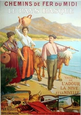 Affiche Poster Landes Béarn Pays Basque Aquitaine Pyrénées