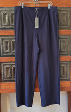 NWT Eileen Fisher Straight Yoke Midnight Washable Stretch Crepe Wide Leg Pant 1X