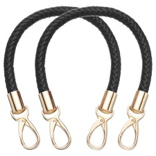2Pcs Leather Purse Strap Braided Purse Replacement Black