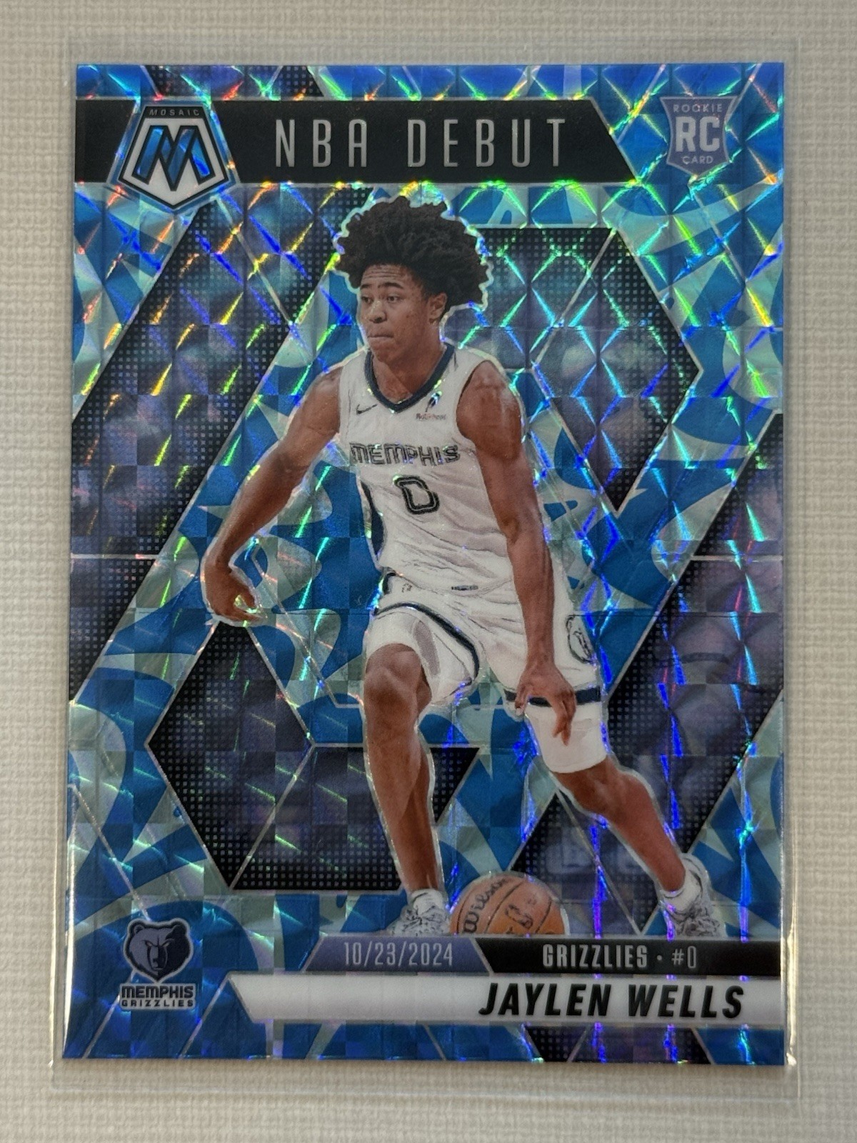 2024 Mosaic Jaylen Wells Reactive Blue Mosaic #260 NBA Debut Memphis Grizzlies