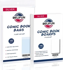 100ct Silver-Age Comic-Book-Bags and Boards - Reusable Comic Book Clear 