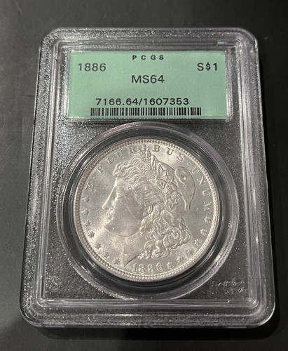1886-P Morgan Silver Dollar PCGS MS64 Old Green Label All White Coin