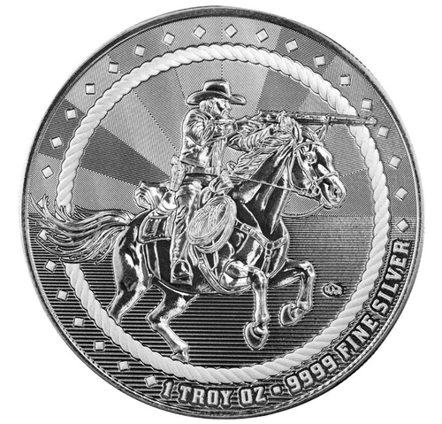 1 oz Silver Cowboy Rifleman Round w/ Buffalo Privy .9999 Silver Round #A699