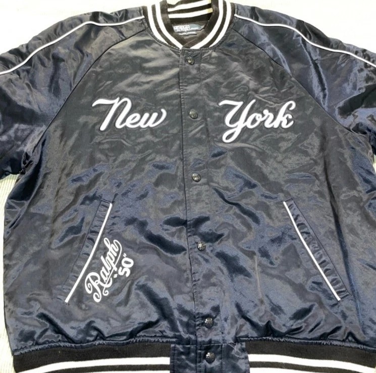 【Yama出品】RalphLauren ニューヨーク・ヤンキースジャケット Polo Ralph Lauren Limited Edition NY Yankees BLUE SATIN