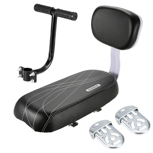 Selle De Vélo BESPORTBLE Avec Dossier – Large, Confortable, Rembourrée, En Cuir Imperméable, Pour Enfant, Noir
