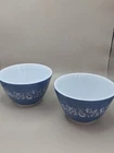 Pyrex Vintage Nesting Mixing Bowls Set of 2 Colonial Mist Blue 401