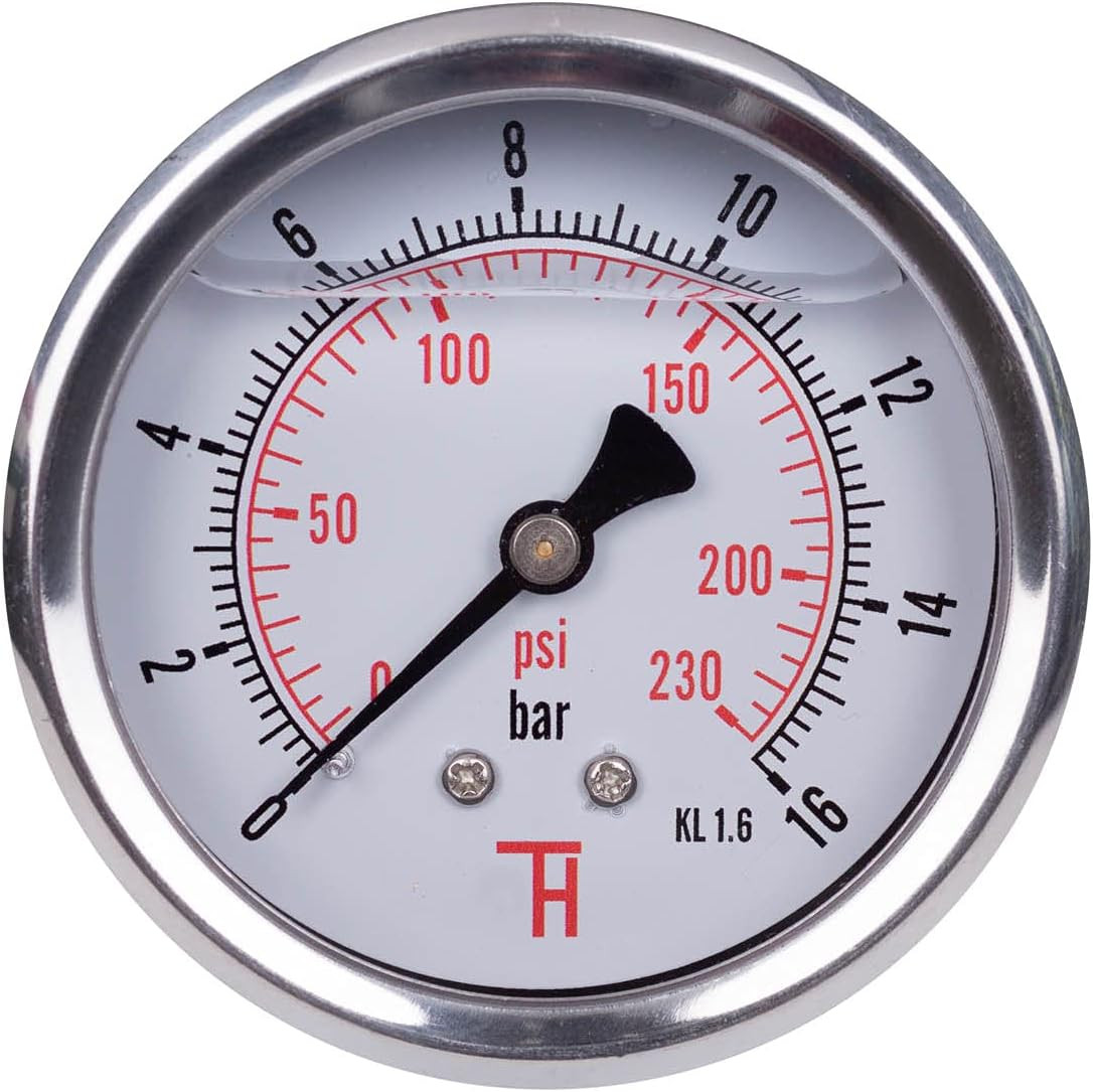 Manomètre 0-16 bar 1/4 arrière 63mm抗震压力表