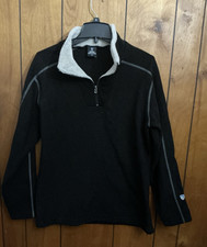 Kuhl Alfpaca Fleece Sweater  1/4 Zip Pullover Hiking Black Medium