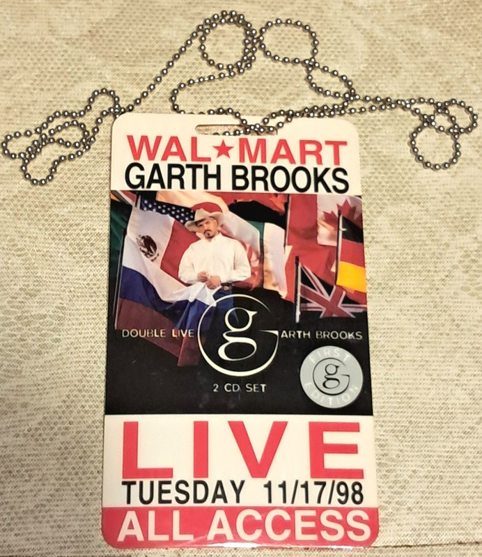 Garth Brooks Walmart Double Live All Access Pass Lanyard Promo - 1998  11/17/98 