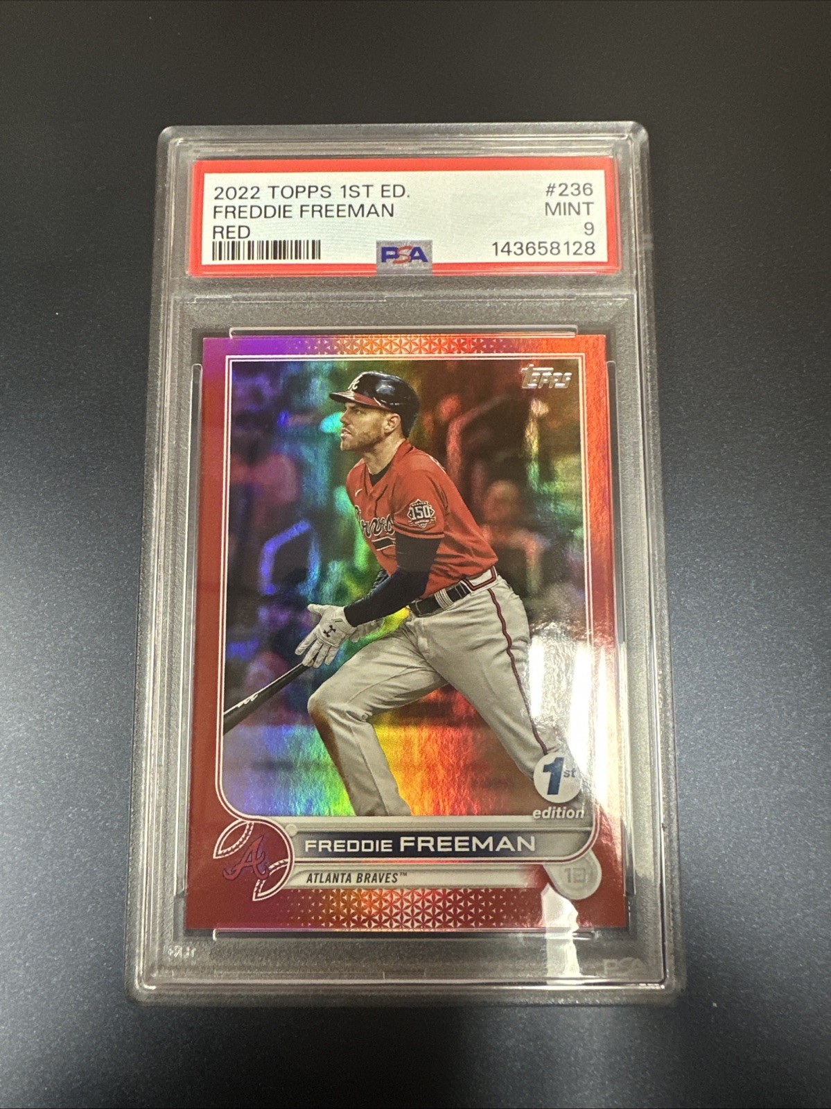 2022 Topps 1st Ed Freddie freeman #236 Red /50 PSA 9 Mint