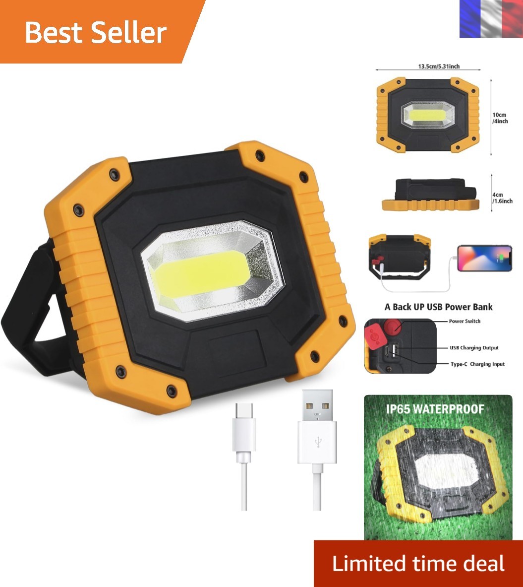 Lampe LED sans fil T-SUN 30W rechargeable avec port USB et 3 modes d'éclairage