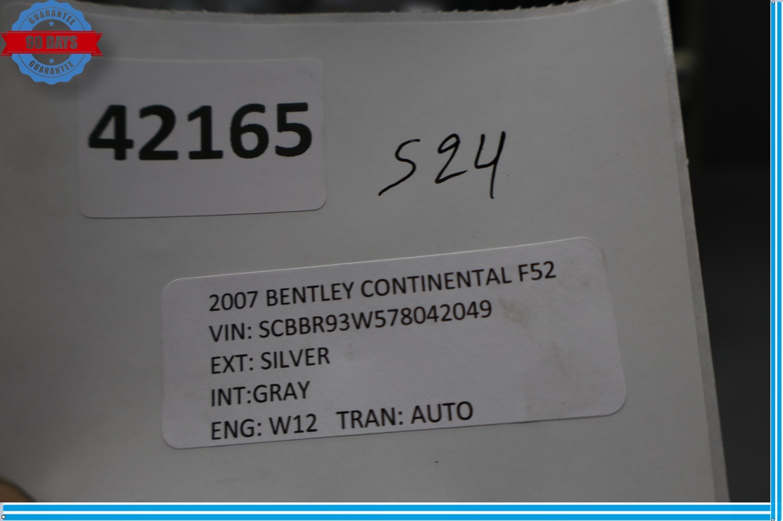 06-12 Bentley Continental Front Right Side Interior Door Panel Trim Gray Oem
