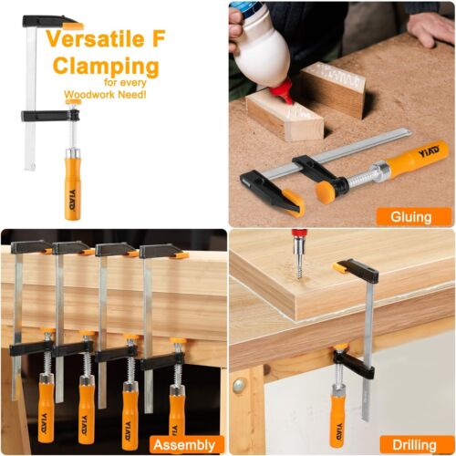 4-Pack Bar Clamps for Woodworking 6-inch Clamps Heavy Duty Steel F-Clamp Sets... - Picture 5 of 7