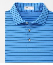 Mens Peter Millar Crown Summer Comfort Performance Golf Shirt Crrbn Blue LARGE