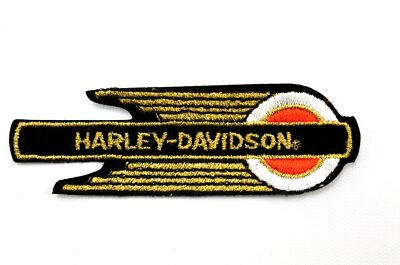 Vintage Harley Davidson Fireball Knucklehead Flying Wheel Gold Stitch Patch