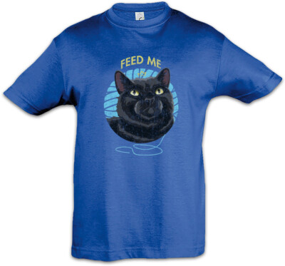 Feed Me Cat Kids Boys T-Shirt Cats Love Addicted Addiction Person Persons