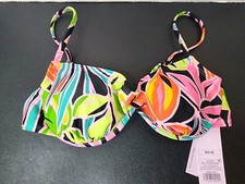 Women's Underwire Bralette Bikini Swim Top Wild Fable Tropical Size Small 4-6