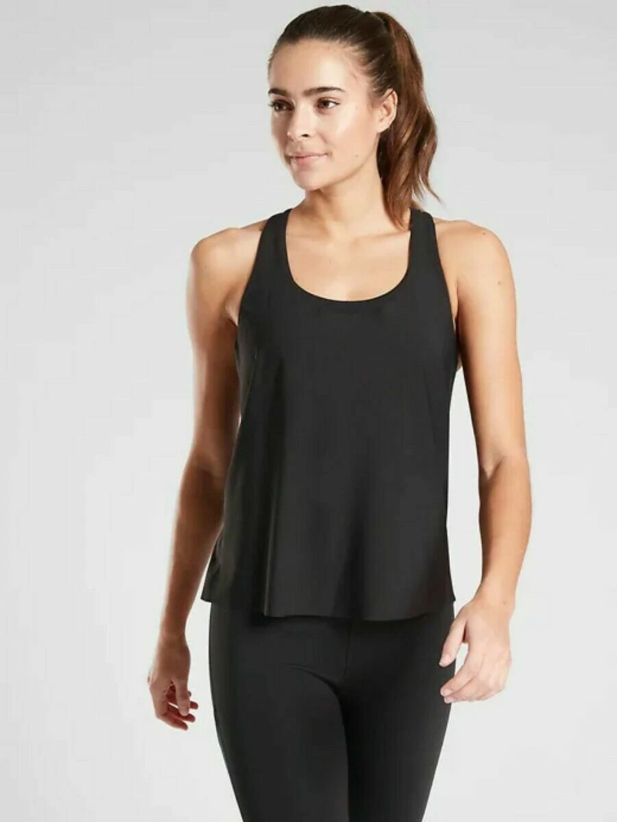 Athleta 2-in-1 Ultimate Support Tank Top Built in Sports Bra Black