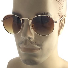 Classic Circle Round Metal Sunglasses Lennon Celebrity Fashion Gold Vintage