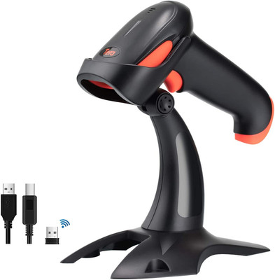 Wireless 2D QR Barcode Scanner with Stand, 3 in 1 Compatible with Bluetooth & 2.