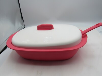 TUPPERWARE LEGACY RICE, STEW, VEGGIE SERVER AND STORAGE, ETC WITH LADLE - PINK