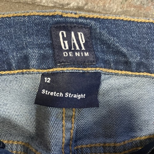 New Boys 12 Gap Blue Stretch Straight Medium Wash Stretch Adjustable Waist - Picture 2 of 9