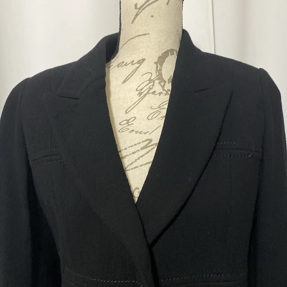 Vintage 80s CARLISLE 100% Wool Jacket Blazer SZ 10 Made In Hong Kong 2 Button - Image 2 of 4