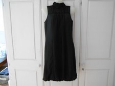 Zara Black Knee Length Sleeveless LBD W/Chiffon Top/Back Tie/High Neck - S/UK8