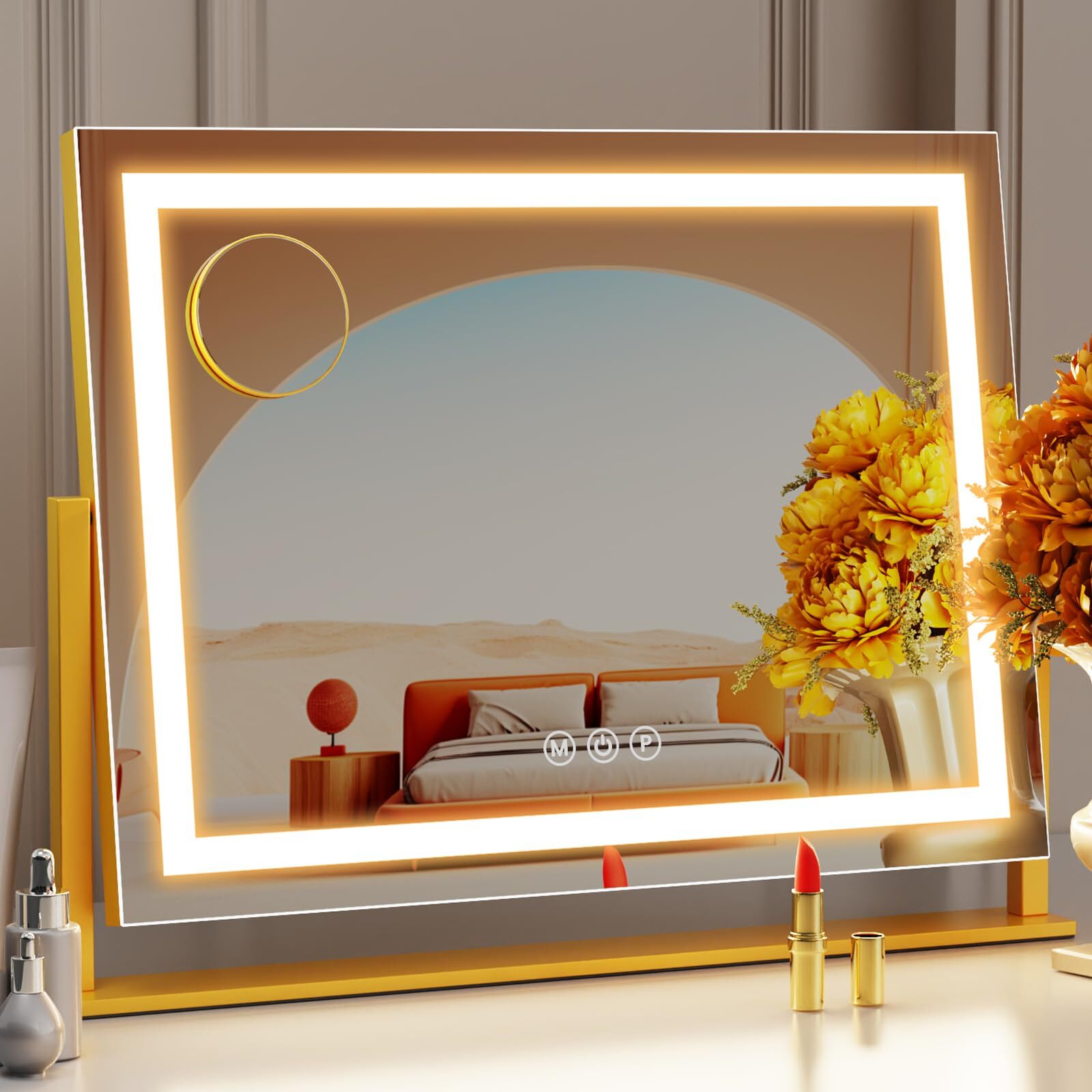17.3 Inch Hollywood Vanity Mirror with Lights - Touch Control & Magnification-image