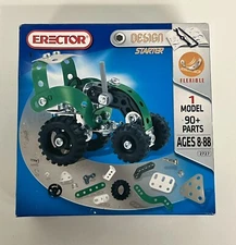 NEW Erector Design Starter Kit Set Tractor Green 90+ Pcs 2010