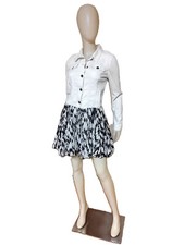 GAP 1969 Vintage Black/White Denim Bodice Pleated Skirt Dress-M