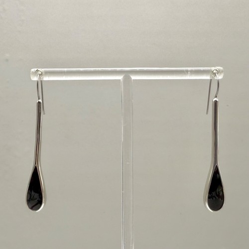 Liai Sophia Earrings Womens INK SPOT Silver Tone Black Dangles 2.25 Inch Drop - Picture 8 of 14