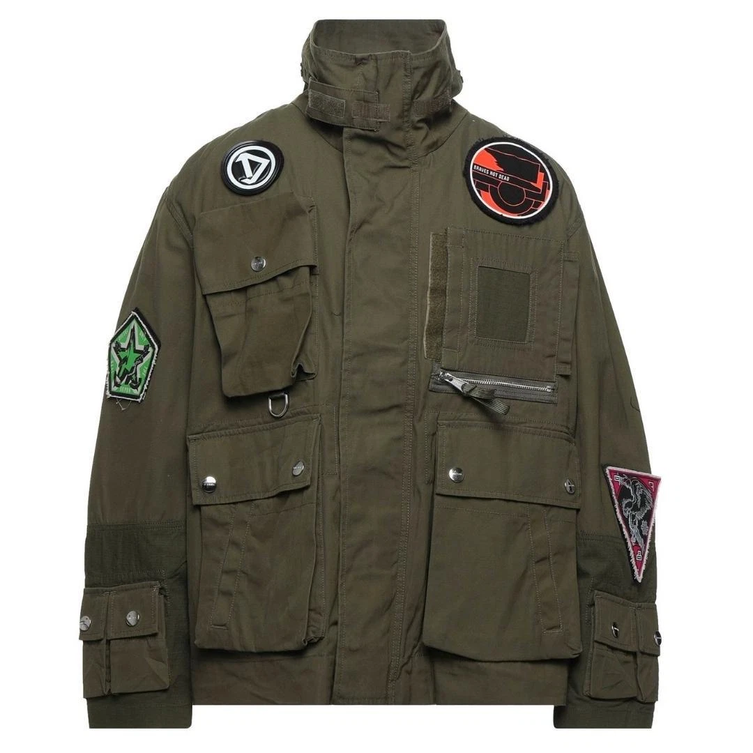Diesel Pocket Patch Logo Green Military Jacket | eBay