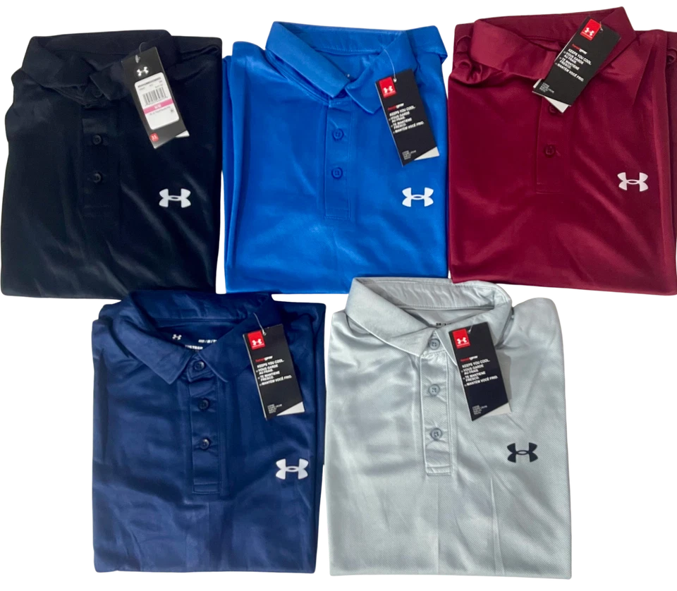 UNDER ARMOUR MENS  POLO SHIRT UA PERFORMANCE 2.0 STRETCH HEAT GEAR GOLF  XL, L - Image 4 of 4