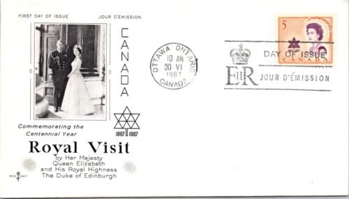 Canada 1967 FDC Royal Visit - Ottawa, Ont - Single - F76562 - 第 1/2 張圖片