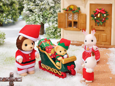 Sylvanian Families Calico Critters Mr. Lion's Winter Sleigh