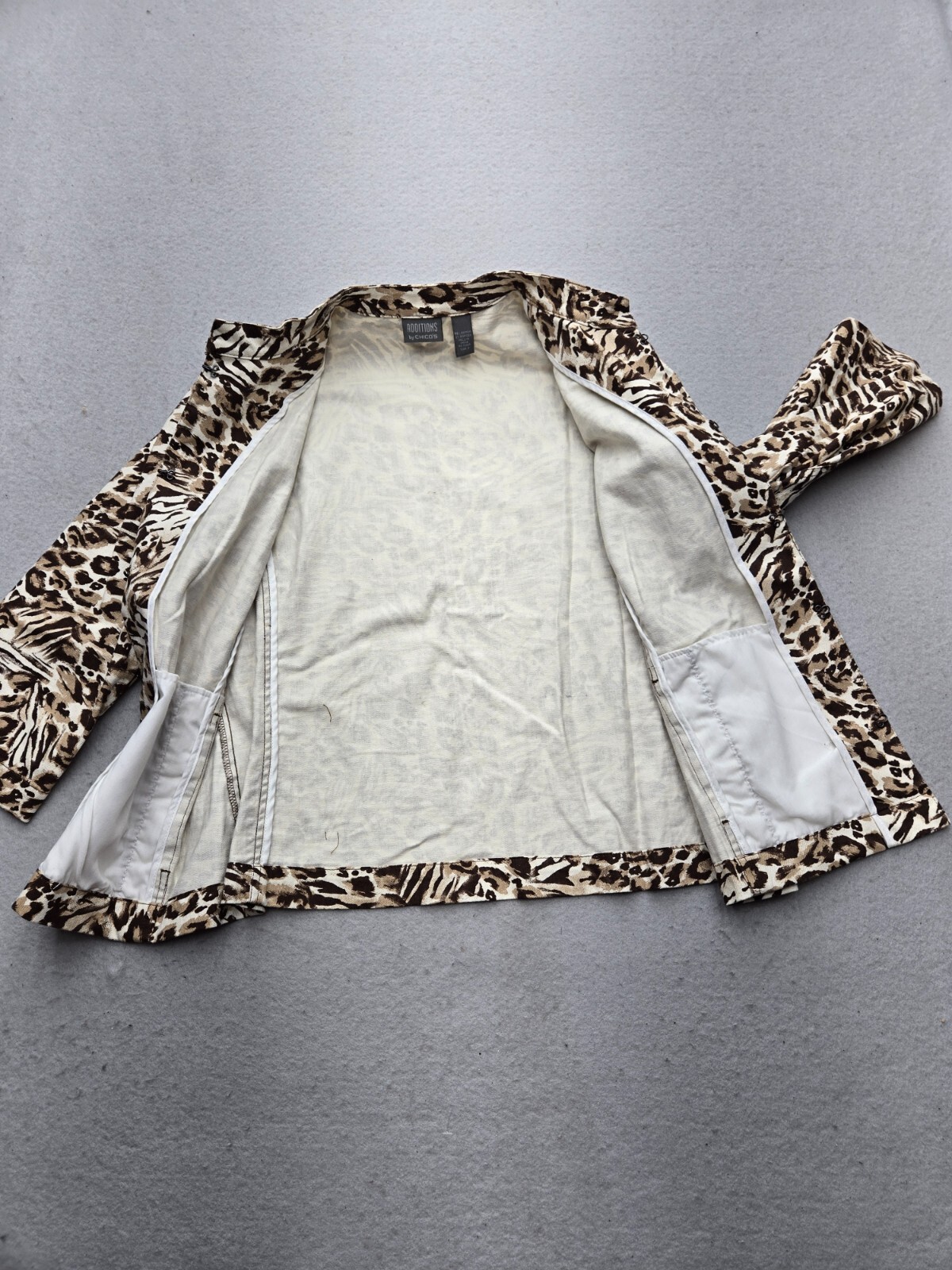 Chico's Women Jacket 2 Brown Basic Jacket Animal … - image 7