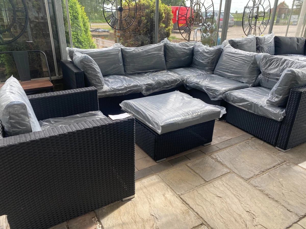 Black and Grey Rattan Set Modular