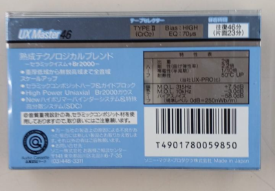 SONY UX Master 46 Type II Sealed Audio Cassette Tape | eBay