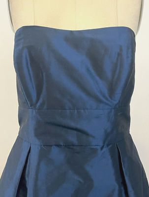NWT Jenny Yoo $288 Elia Capri Blue Silk Strapless Bridesmaid Prom Dress  Size 8 | eBay