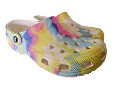CROCS Tie-Dye Pink Yellow Blue White Size M6 W8 22990
