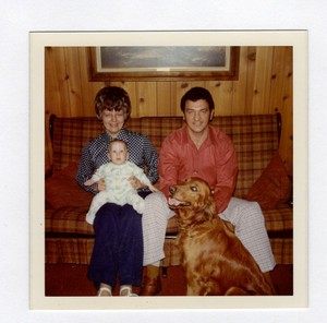 Foto De Epoca Hombre Mujer Bebe Setter Irlandes Perro Decada De 1960 Dst8 Ebay