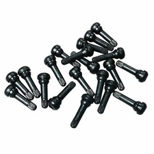 25pcs Tr414 Snap-in Tire Wheel Valve Stems Medium Rubber Kit Black
