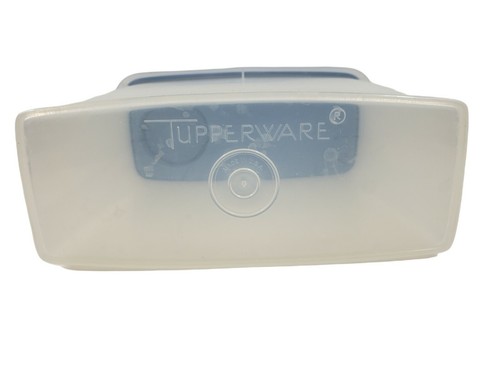 Tupperware White Cereal Storage Container #469-6 w Flip Top Lid 470-20 Lt Blue - Picture 6 of 9