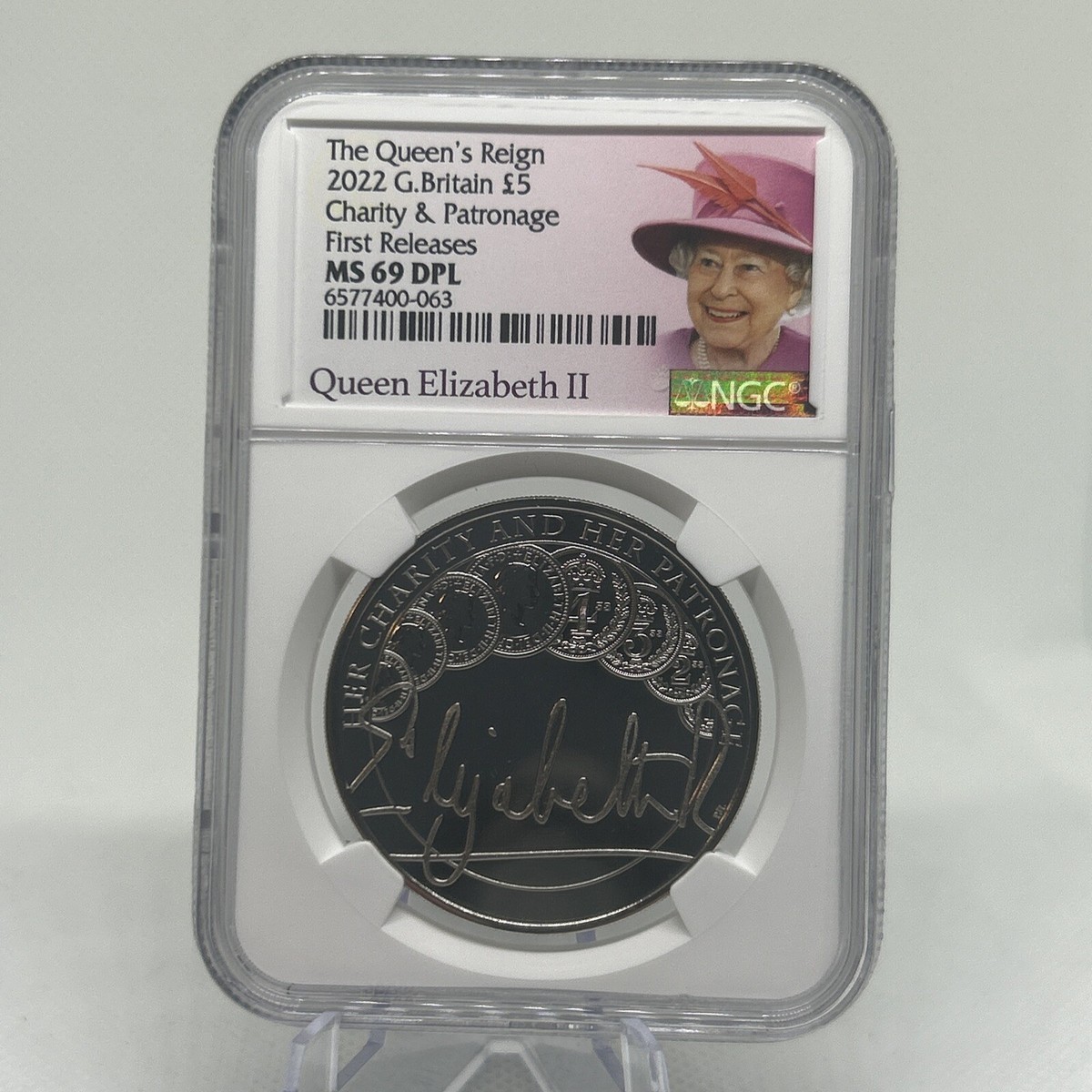 2022 GREAT BRITAIN 5PD NGC MS69 DPL QUEEN'S REIGN CHARITY