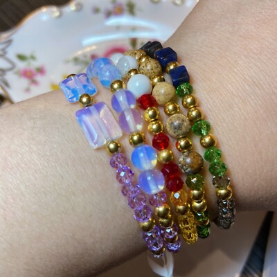 Handgefertigtes Edelstein Never Give Up Morsecode Armband österreichisches Kristallarmband