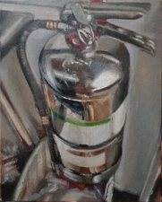 OOAK Oil Painting "Fire Extinguisher" 8''x10'' by Bryce Knott Oklahoma Artist 