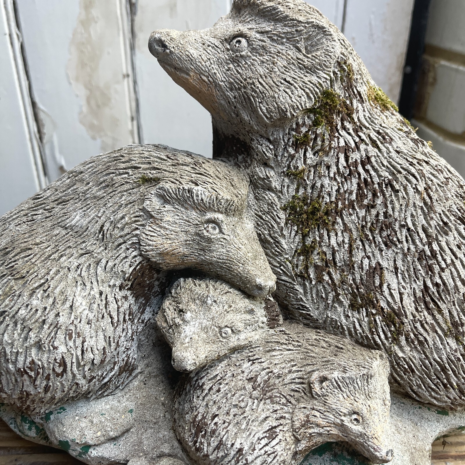 Vintage retro garden ornaments group hedgehogs collection from