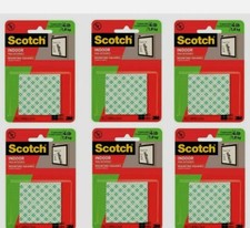 6 pack Scotch MOUNTING SQUARES White 16 pcs Double-Sided Foam Tape Strong Bond